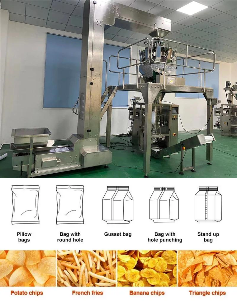 Automatic Vertical Film Bag Potato Frozen French Fries Packaging Machine Dahan Packaging 8726